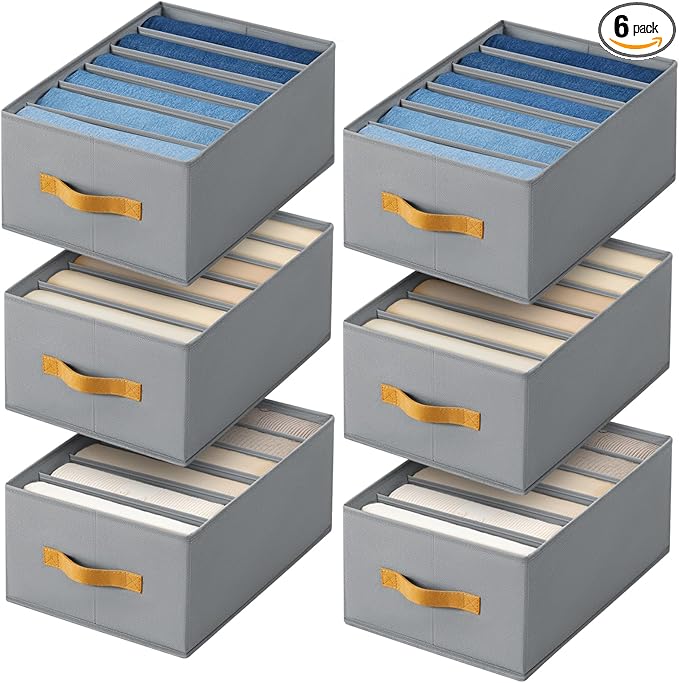 DIMJ Wardrobe Clothes Organizer - Foldable Drawer Organizers for Clothing, Fabric Clothes Organizer, Closet Organizers and Storage Boxes for Jeans, TShirt, Sweaters, Pants, Underwear, Legging