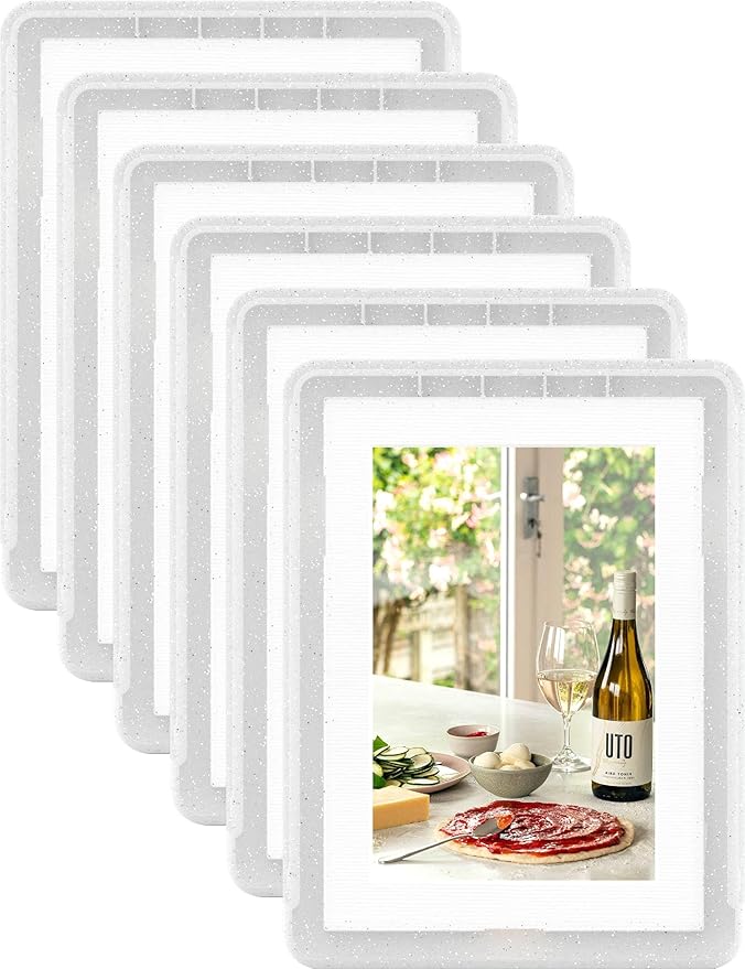 5x7 Picture Frame, Clear Acrylic Photo Frame with White Mat for 4x6 Photos, One-Piece Shatterproof Tool-Free Design, UV-Resistant Waterproof Tabletop Frame for Home Office Decor with 10-Year Warranty