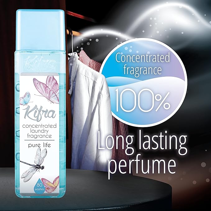 KIFRA PURE LIFE Concentrated Laundry Fragrance 6.76 Fl Oz 200ml 80 Washing Cycles