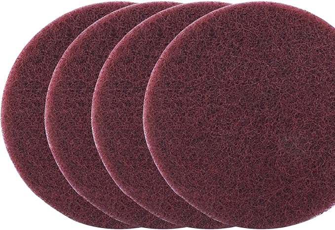 10 Pcs 400 Grits Power Scrubber Pad, Replacement Scouring Pads Abrasive Buffing Pads Drill Power Brush Polishing Pad(5 Inch, Red)