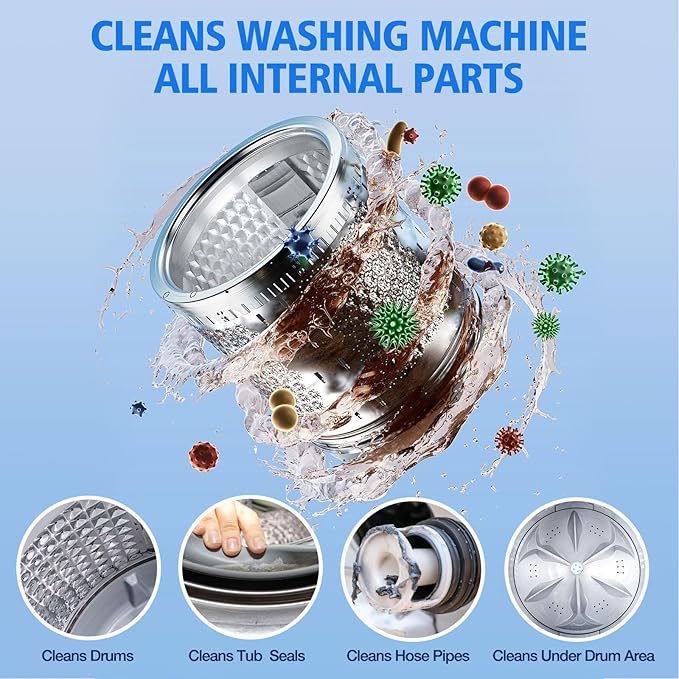 USKICH 36 Pack Washing Machine Cleaner Tablets For Pet Owners,Washer Machine Cleaner Remove Stubborn Pet Hair, Eliminates Smells,Compatible with HE, Top & Front Load Washer