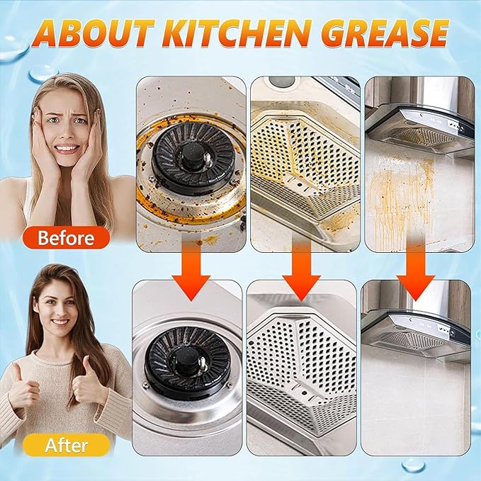 FIELL Heavy-Duty Kitchen Degreaser Foam Cleaner, Clean Kitchens Up Kitchen Oil Stains, Heavy Oil Stain Cleaner Kitchens, Degreaser Clean Heavy Duty, Multi Functiona Foam Cleaning Spray (3PC)