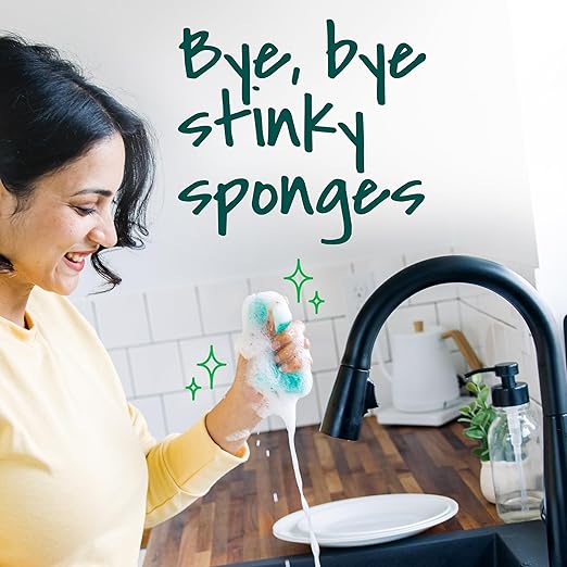Scotch-Brite Odor Resist Heavy Duty Scrub Sponge, Dishwasher-Safe Kitchen sponges for Serious Scrubbing, Multipurpose Dish Sponge for Stuck-On Messes, 6 Scrubbing Sponges