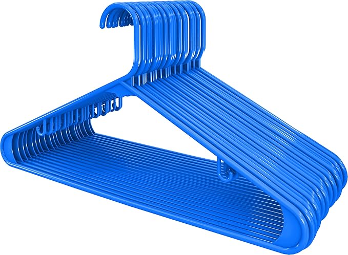 Utopia Home Plastic Hangers 30 Pack - Clothes Hanger with Hooks - Durable & Space Saving (Blue)