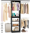 Besiost 48" Closet Organizer System, 4FT Closet System for Small Closets with 4 Hanging Rods & 3 Shelves, 80"H Small Closet Organizers and Storage for Bedrooms, Cloakrooms, Black