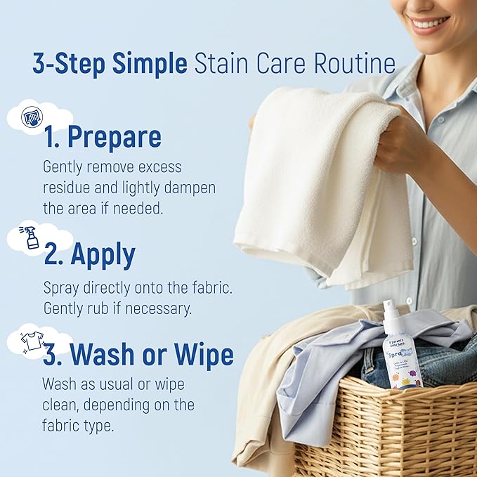 Fast & Effective Stain Treater Spray, Multi-Purpose Stain Remover, Messy Eater Stain Treater Concentrated Formula, Gentle on Clothing and Baby Textiles, 4.33 fl oz.
