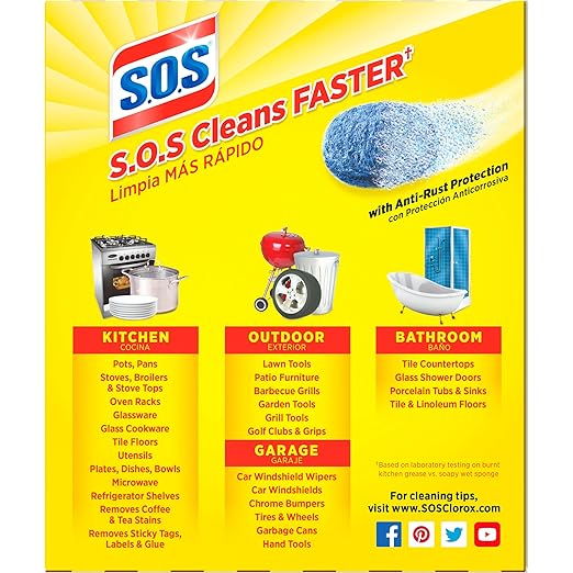 S.O.S Steel Wool Soap Pads, 10 Count