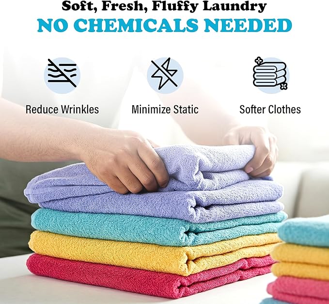 Wool Dryer Balls - Smart Sheep 6-Pack - XL Premium Natural Fabric Softener Award-Winning - Wool Balls Replaces Dryer Sheets - Wool Balls for Dryer - Laundry Balls for Dryer (Colorful World)