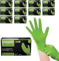 GLOVEWORKS HD Green Gloves, 8 Mil Nitrile Disposable Heavy Duty Raised Diamond Grip Mechanic Glove, Bulk Purchasing Options