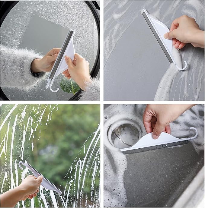 Zittop 3 Pcs Silicone Wiper, Silicone Mini Kitchen Countertop Squeegee for Cleaning Sink, Counter, Tiles, Window, Bathroom Shower, Floor