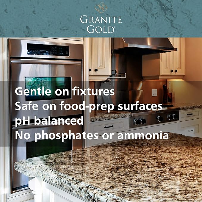 Grantie Gold All-Surface Cleaning Wipes, Deep-Cleans Stainless Steel, Mirrors, Glass, Appliances, Natural Stone, Brass, & Copper, Safe on Food-Prep Surfaces, Streak-Free, 40 Pre-Moistened Wipes