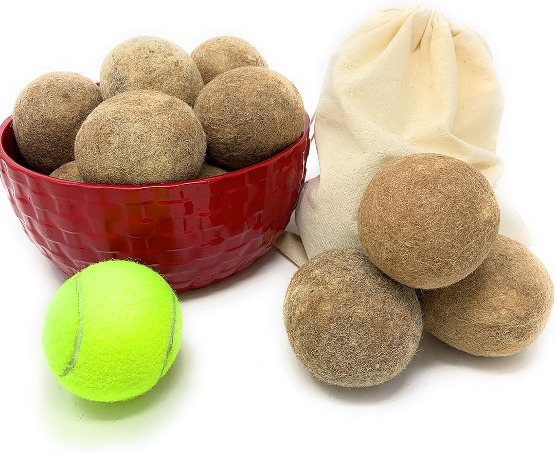 Alpaca Home 100% Alpaca Wool Dryer Balls - Felted - Set of 3 - Made in USA - All Natural Colors - Hypoallergenic