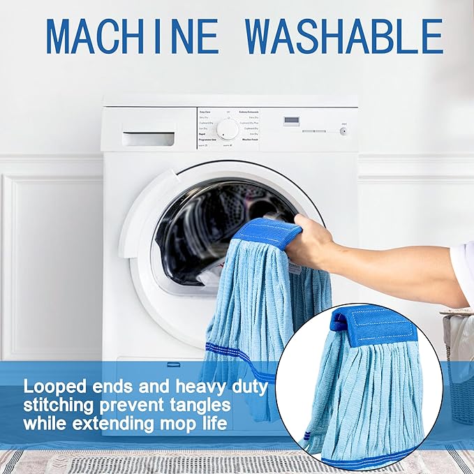 10 Pack - Large Microfiber Tube Mop 400GSM - Heavy Duty Industrial Wet Mop Head Refill,Commercial, Thick Fiber, Replacement Heads, Extra Absorbent