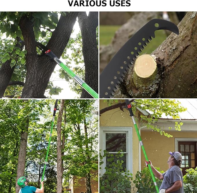 27 Feet Tree Pole Pruner Manual Branches Trimmer Tree Branch Garden Tools Loppers Hand Pole Saws Extendable Height