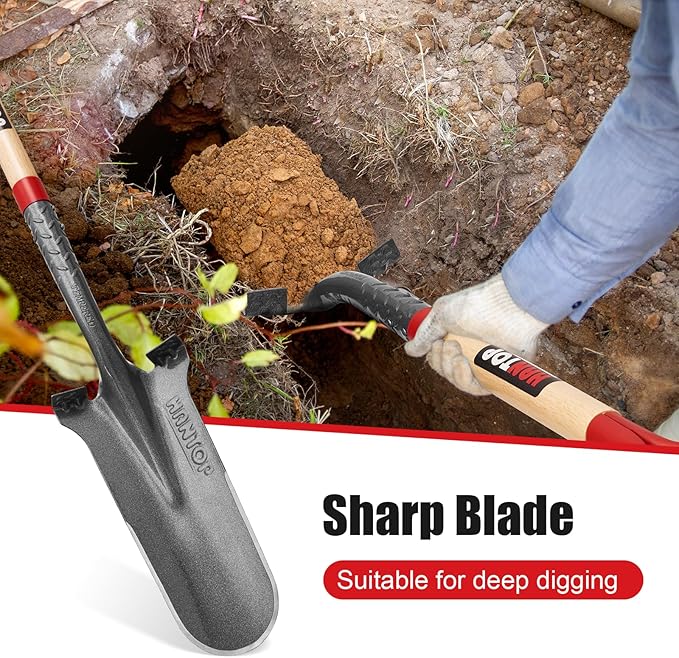 Drain Spade Shovel Garden Spades Shovels for Digging Transplanting Sharp Shooter Shovel,44 inches