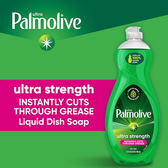 Palmolive Ultra Strength Liquid Dish Soap, Original Green, 32.5 Fluid Ounce (Pack of 2)