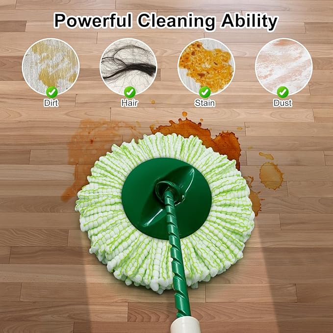 Tornado Spin Mop Head ONLY Compatible with 𝗡𝗲𝘄 𝗟𝗶𝗯𝗺𝗮𝗻 𝐓𝐨𝐫𝐧𝐚𝐝𝐨 𝗦𝗽𝗶𝗻 𝗠𝗼𝗽 𝗦𝘆𝘀𝘁𝗲𝗺, Washable & Reusable Libman Mop Head Replacement Refill for Tornado Mop (NOT for Old Version)