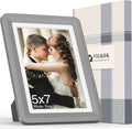 5x7 Picture Frame, Clear Acrylic Photo Frame with White Mat for 4x6 Photos, One-Piece Shatterproof Tool-Free Design, UV-Resistant Waterproof Tabletop Frame for Home Office Decor with 10-Year Warranty