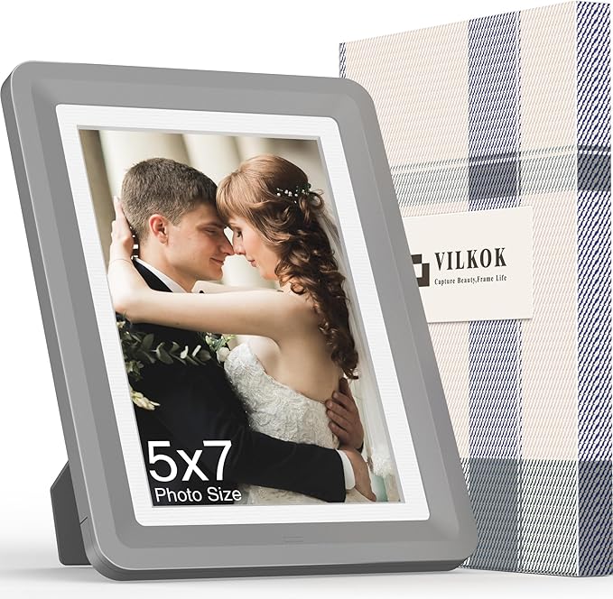 5x7 Picture Frame, Clear Acrylic Photo Frame with White Mat for 4x6 Photos, One-Piece Shatterproof Tool-Free Design, UV-Resistant Waterproof Tabletop Frame for Home Office Decor with 10-Year Warranty