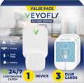 VEYOFLY Fly Trap Indoor, Fruit Fly Traps for Indoors, (1 Device + 3 Refills) Gnat Traps for House Indoor, Fly Catcher Indoor, Plug in Light Flying Insect Trap, Bug Light Killer, Fly Trap