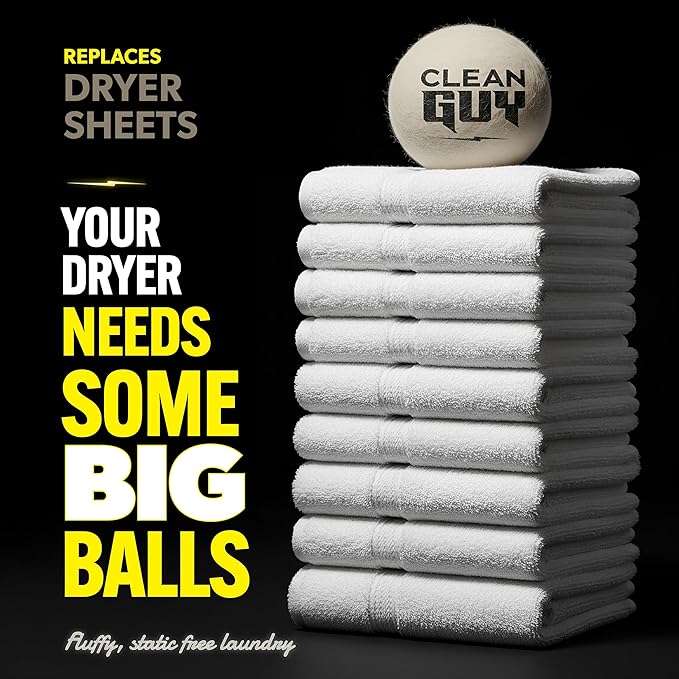 Wool Dryer Balls XL 3-Pack– Natural Fabric Softener, Reusable Laundry Dryer Balls –Reduce Drying Time, Static & Wrinkles– Hypoallergenic, Chemical Free Dryer Sheet Alternative, Eco-Friendly