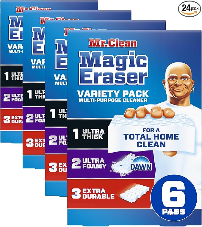 Mr. Clean Magic Eraser | All Purpose Cleaner | Variety Pack | 6ct, Pack of 4