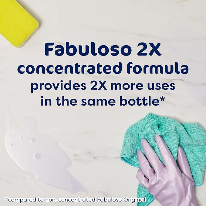 Fabuloso Multi-Purpose Cleaner and Floor Cleaner, 2X Concentrated Formula, Long-Lasting Freshness, Spring Fresh Scent, 56 oz