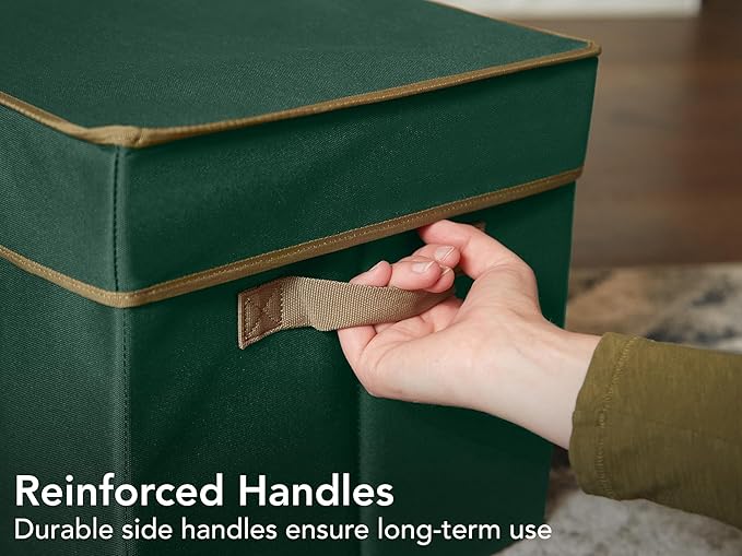 Covermates Keepsakes - Storage Box - Heavy Duty Polyester - Reinforced Handles - ID Window - Indoor Storage - Closet Storage, Green