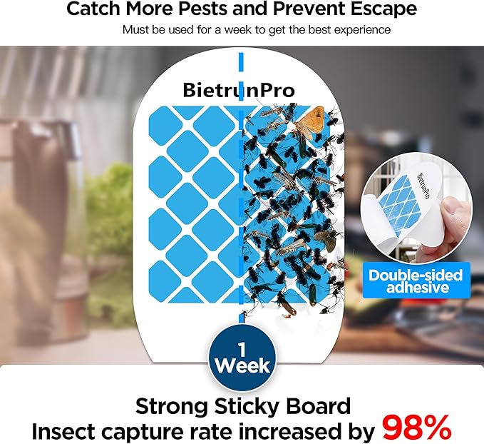 Fruit Fly Traps/Gnat Traps for Indoors, UV＆Blue Light Plug-in Gnats Killer Bug Trap, NAT Killer, Flying Insect Catcher Trap for Fruit Flies, Moths, Mosquitoes, Fungus, Get Rid of Gnat Infestation