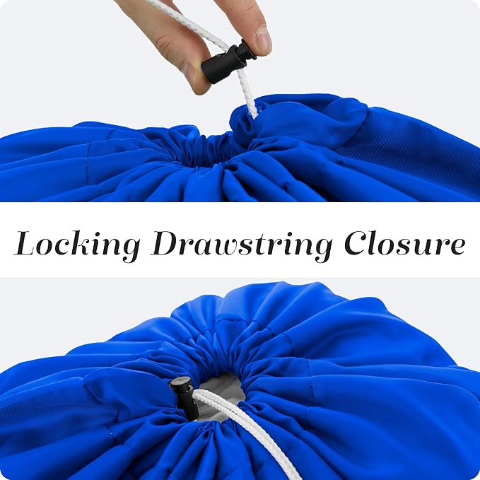 Handy Laundry Nylon XL - Large Capacity with Locking Drawstring, Machine Washable, Fits Laundry Baskets or Hampers, Holds 3 Loads of Clothes - Royal Blue (Pack of 2)