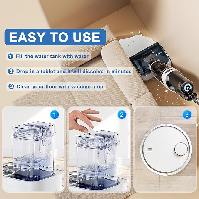 Floor Cleaning solution (120 Packs),Compatible With iFLOOR, Floor One S3/S5/S6/S7 Wet Dry Vacuum Mop |Deep Stain & Odor Removal | Safe for All Floors (Hardwood, Tile, Carpet)