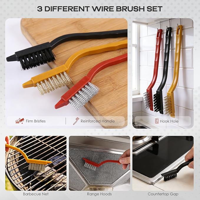 Navatiee 14PCS Crevice Cleaning Brush Set, Hard Bristle Scrub Brushes for Deep Cleaning Grout & Sink, Multifunctional Crevice Cleaning Tool for Bathroom Kitchen Corners, Bottle, Teapot, Blender