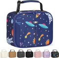 Capolo Insulated Lunch Box for Kids, Cute Thermal Lunch Bag for School, Reusable Lunch Tote for Boys and Girls, Durable Cooler Bag with Easy Grab Handle, Lightweight and Easy to Clean,Deep Blue Space