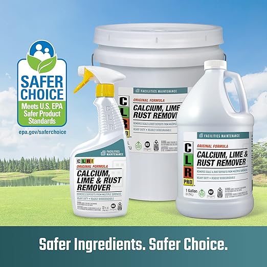 CLR PRO Calcium, Lime & Rust Remover - Quickly Removes Calcium and Lime Deposits, Stubborn Rust Stains, and Household Hard Water Deposits - 42 Ounce Bottle (Pack of 4)