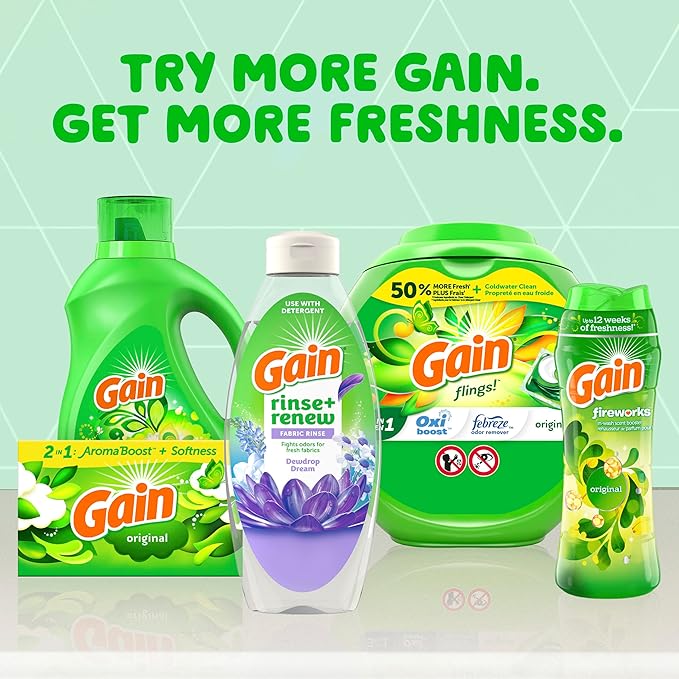 Gain Dewdrop Dream 48 FL OZ Fabric Rinse and Renew Laundry Odor Remover