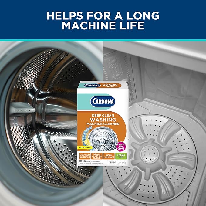 Carbona® Washing Machine Cleaner | Eliminates Odor & Residue | 3 Count, 1 Pack