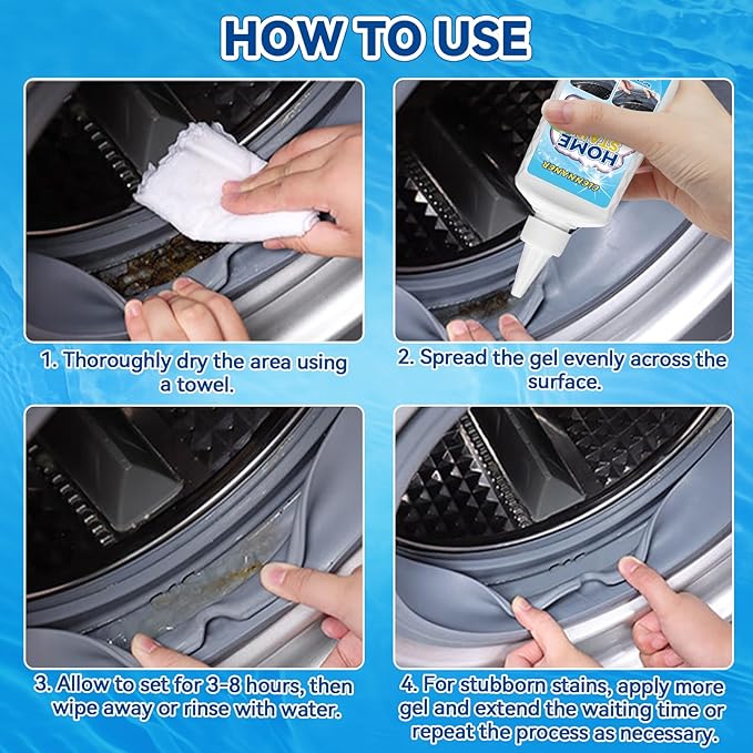 Home Cleaning Gel, 2 Pack Household Washing Machine Cleaner for Washing Machine, Refrigerator Strips, Grout Cleaner Best for Home Sink, Kitchen, Showers