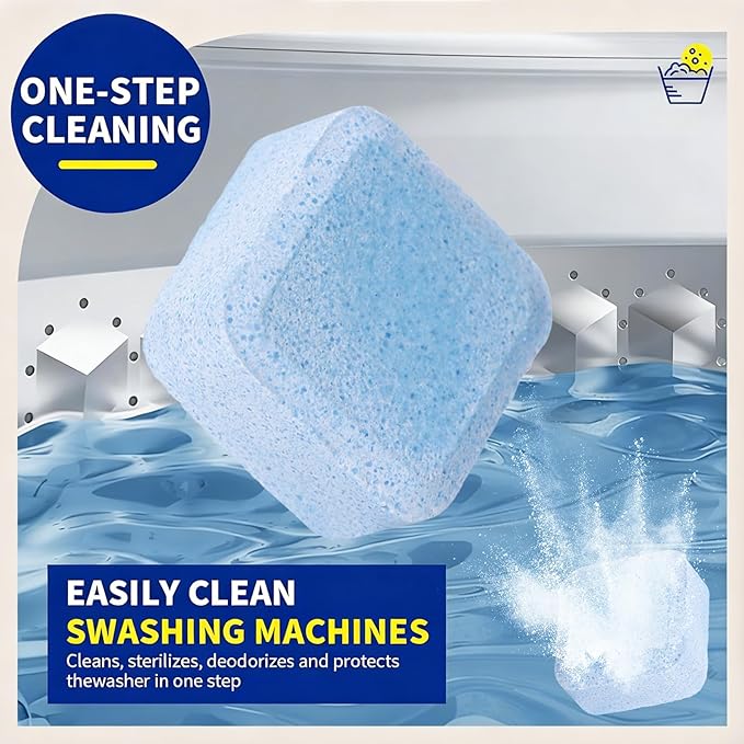 Washing Machine Cleaner Tablets for Pet Owners - Easily Removes Cat & Dog Hair, Urine, Odor,Residue,Front & Top Load Washer Machine Cleaner Deep Cleaning, Septic Safe, 24 Pack (12 Month Supply)