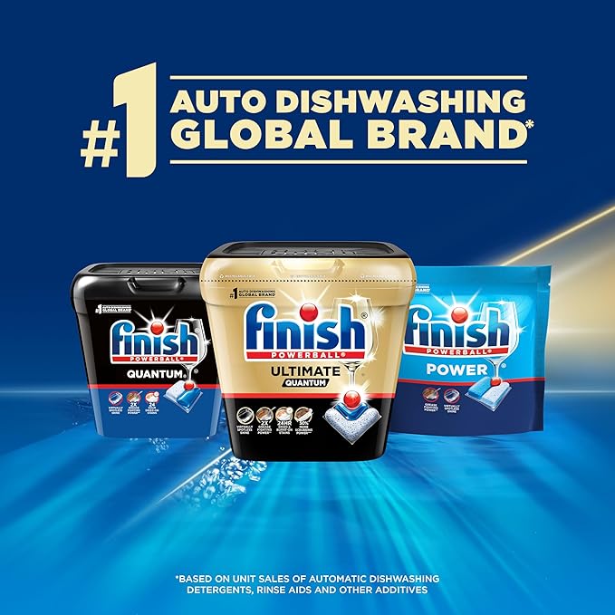 Finish Ultimate Quantum Dishwasher Pods, New & Improved Formula, Dishwasher Detergent Dish Soap, Removes Burnt-On & Dried-On Stain, Degreasing & Scrubbing Power, 70 Count