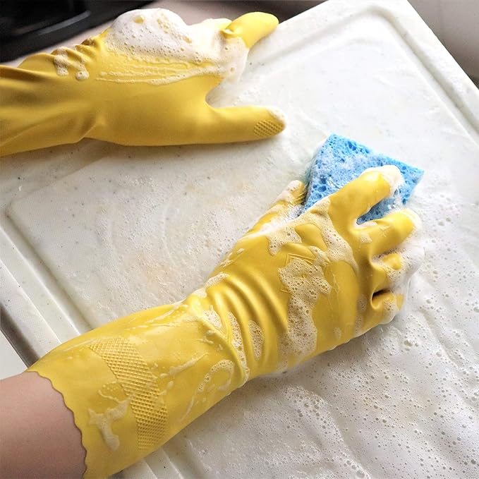 PLAYTEX HandSaver Rubber Gloves for Kitchen and Household Cleaning (2 Pairs)