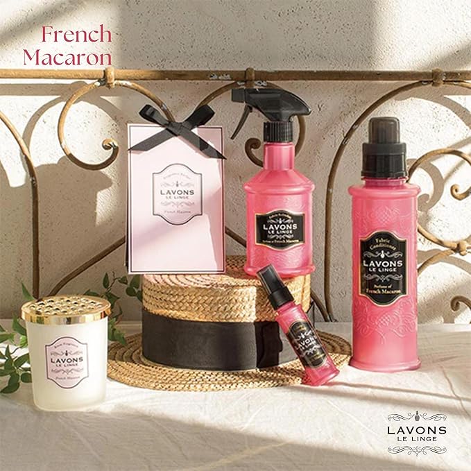 LAVONS Natural Fabric Conditioner for Sensitive Skin, Plant-Based Laundry Softener for Baby & Pet, Reduces Fabric Wrinkles, Long-Lasting Scent & Odor Control from Japan, FRENCH MACARON, 20.3 Fl Oz