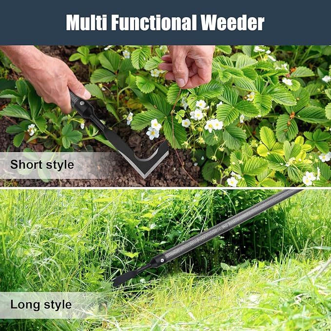 29" Long Handle Crack Weeder, Manual Crevice Weeding Tool Weed Puller for Sidewalk Paver Deck Boards, Gardening Tool for Removing Grass and Weeds from Deck Garden and Wall Crevices