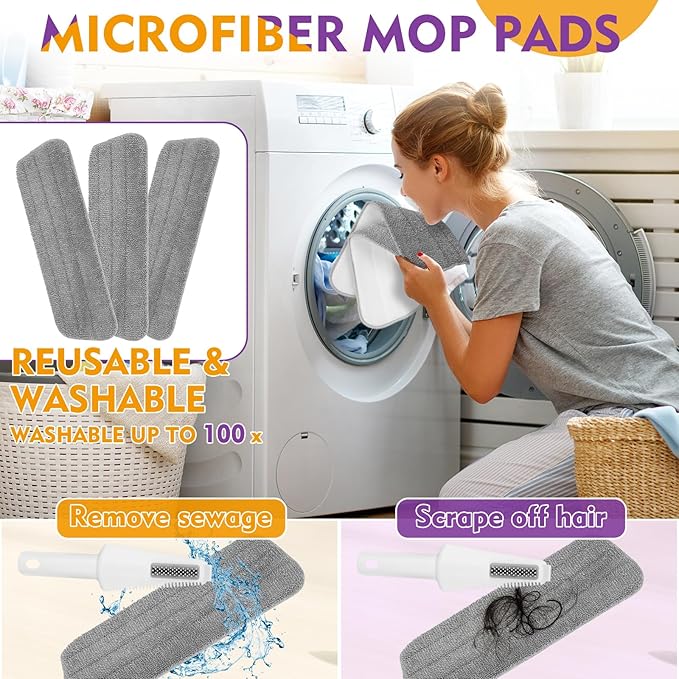Microfiber Spray Mop for Floor Cleaning with Washable Pads, Dry Wet Floor Mops with with Sprayer and 27 oz Refillable Bottle,Reusable Dust Spray Mops for Hardwood Laminate Vinyl Tile Cleaning