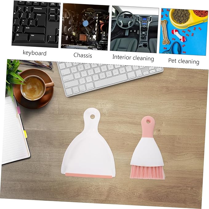 minkissy 2pcs Guinea Pig Accessories Cleaning Set Cage Broom Dustpan Nest Cleaning Tools Portable Household Supplies Random Color