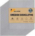 Swedish Dishcloths for Kitchen | 10 Pack Absorbent Cellulose Sponge Cloths Washable | Non-Scratch Reusable Paper Towels Quick Drying Cleaning Rag - Grey
