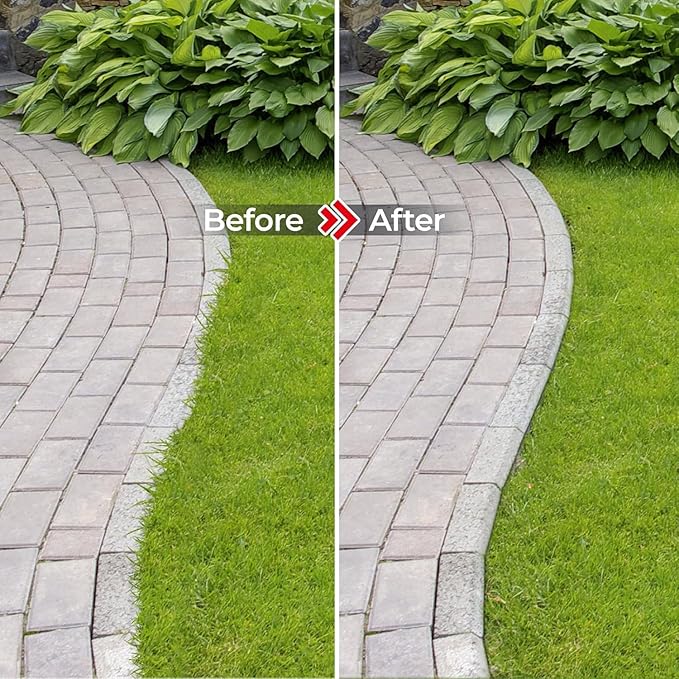 Lawn Edger with T-Grip, Half Moon Saw-Tooth Edger, 38-Inch Step Edger for Sidewalk and Grass Maintenance