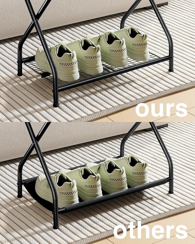 1-Piece Foldable Black Luggage Rack Stand with Storage Shelf – Heavy Duty Metal Suitcase Holder, 150 lbs Top, 50 lbs Bottom, Fits 20”-28” Luggage – Guest Room, Bedroom, Hotel LR-BK-1