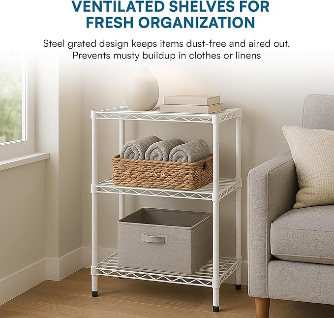 Steel Shelving Unit, 250-Pound Capacity Per Shelf, Adjustable Heights, Rust-Resistant, NSF-Certified for Pantry Organizers, Laundry Room Organization, Storage Shelves