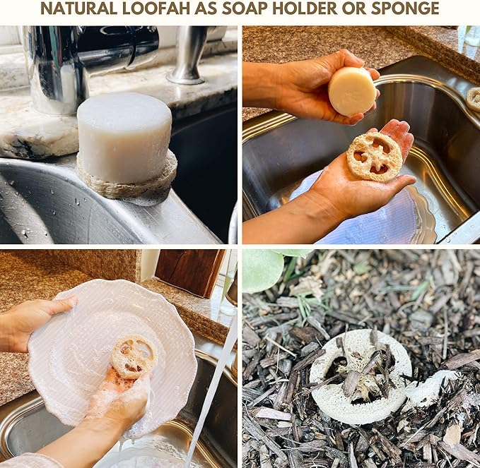 rE: REKURATOR Dishwashing Soap with Loofah Sponge – Eco-Friendly, Gentle, Plant-Based Dish Bar, No Artificial Dyes or Fragrance (Citrus Scented), 5.1 oz