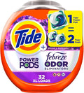 Tide Power Pods Laundry Detergent Pacs with Febreze, 32 Count, Spring & Renewal Scent, Febreze Freshness with Odor Eliminators